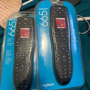 Logitech screen infrared Harmony 665 remote controllers.